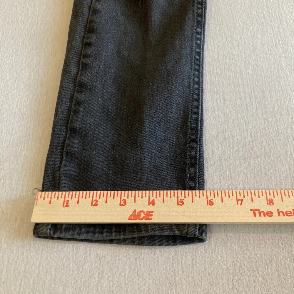 Waimea Men 36x32 (Fit‎ 36x28) Skinny Moto Distressed Jeans Faded Black Biker Rib